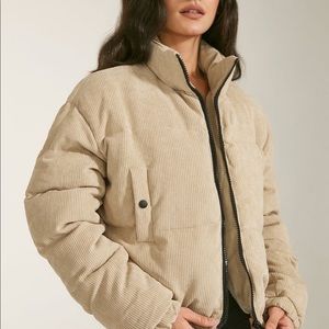 Corduroy puffer jacket